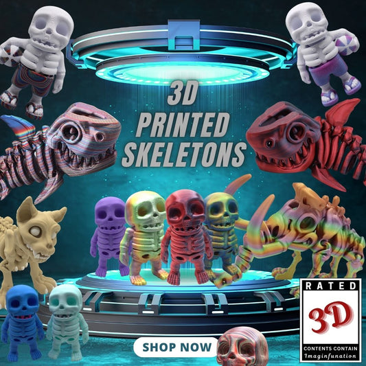 3D Printed Colorful Articulated Skeleton Collectibles