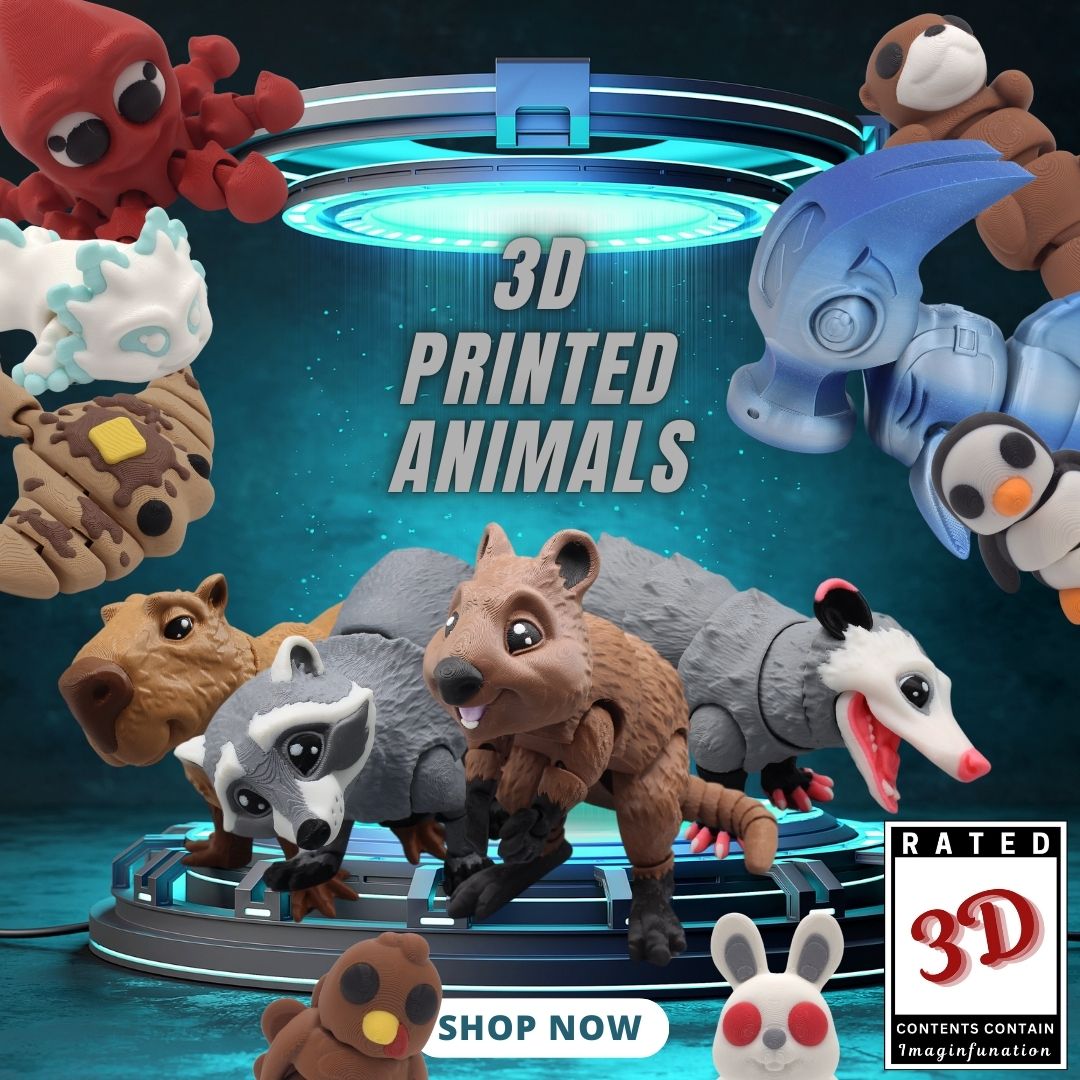 Animals - 3D-Printed Articulated & Non Articulated- Perfect for Display, Gifts or Collection Addition