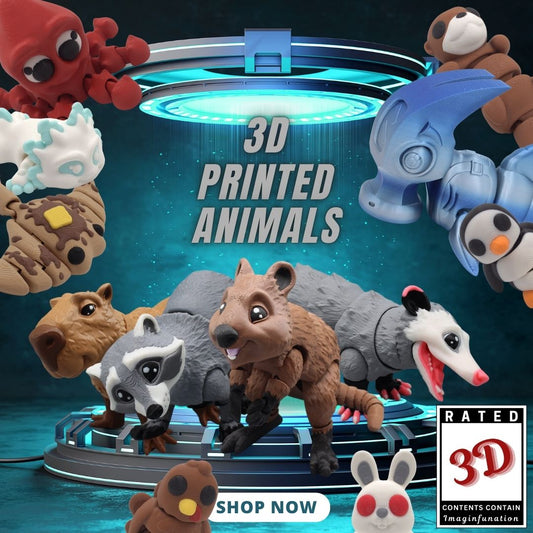 Animals - 3D-Printed Articulated & Non Articulated- Perfect for Display, Gifts or Collection Addition