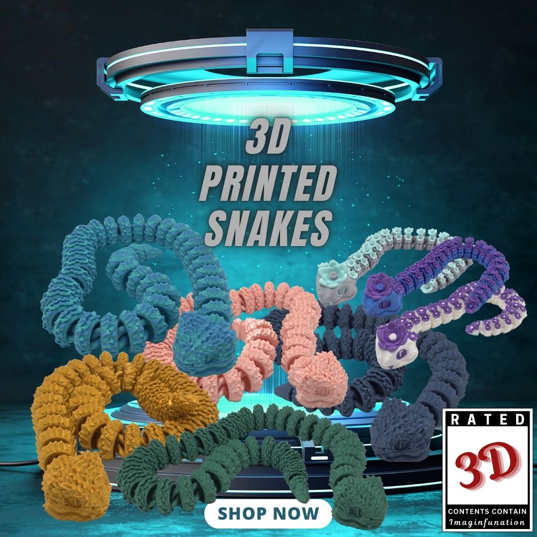 🐍✨ Articulated 3D Printed Snakes: Slither into Style! ✨🐍