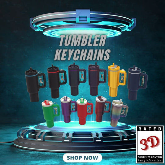 3D-Printed Tumbler Keychains - Perfect for Display, Gifts or Collection Addition