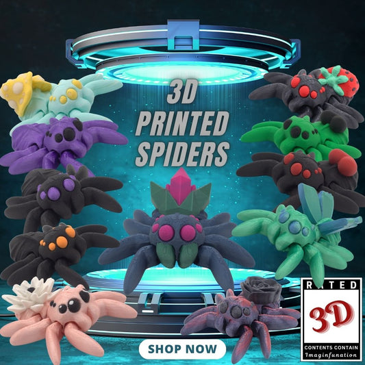 3D Printed Articulated Spiders Toys for Imaginative Play