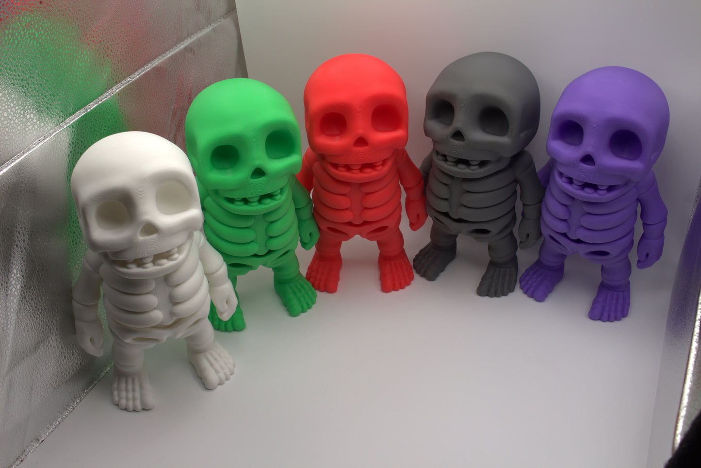 3D Printed Colorful Articulated Skeleton Collectibles