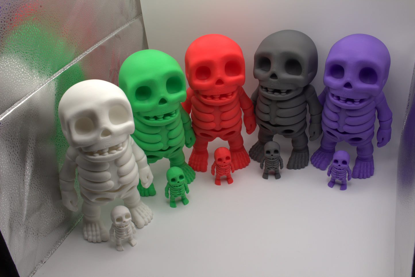 3D Printed Colorful Articulated Skeleton Collectibles